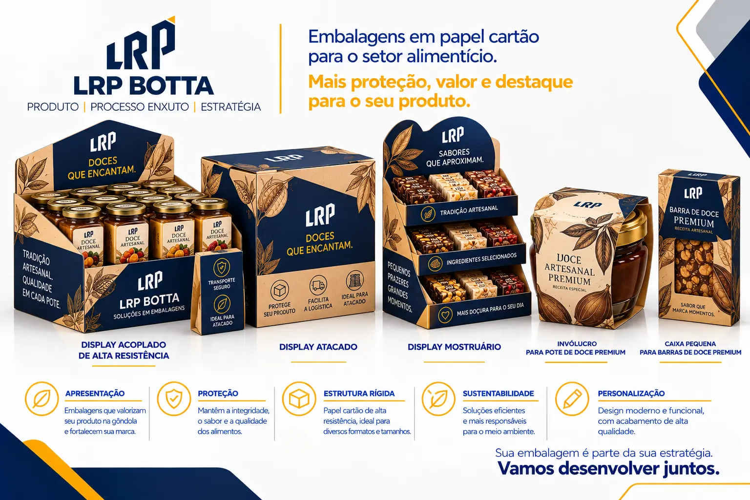 Doces — Displays, invólucro e caixa
