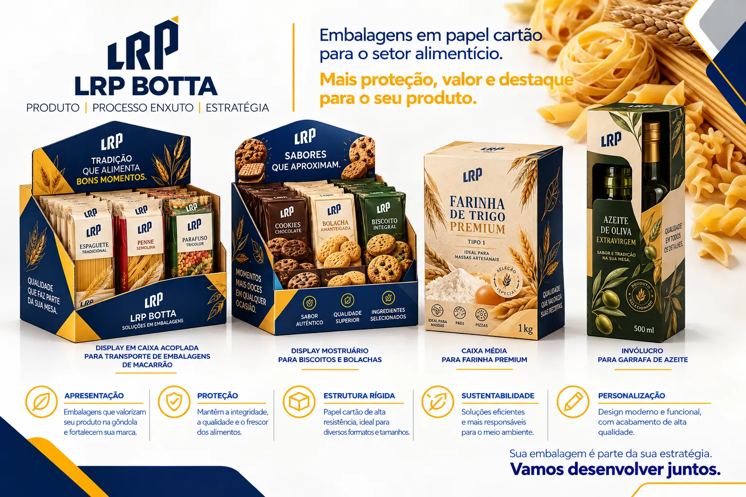 Pastifícios — Displays, caixa e invólucro
