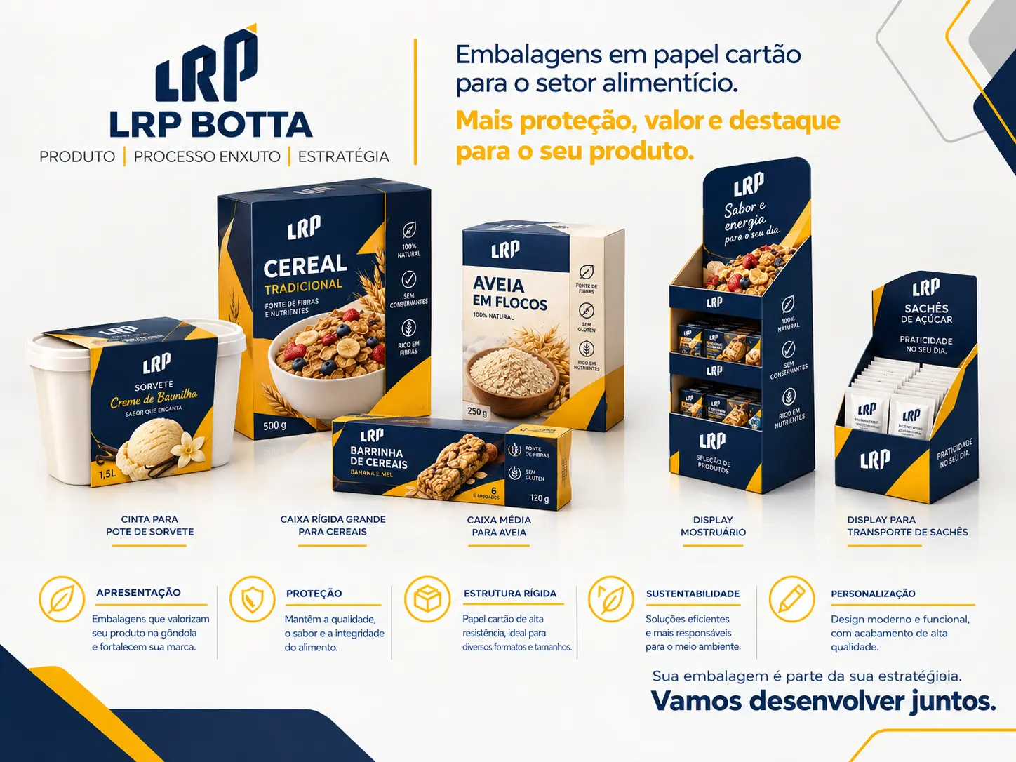 Produtos Naturais — Cintas, caixas e displays